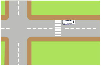 תמונה לשאלת תיאוריה: באיזה תחום ממעבר חצייה להולכי רגל אסור להעמיד רכב?
